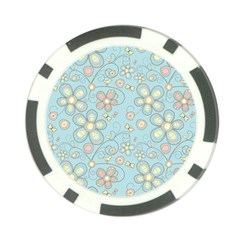 Flower Blue Butterfly Bird Yellow Floral Sexy Poker Chip Card Guard by Mariart