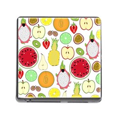 Mango Fruit Pieces Watermelon Dragon Passion Fruit Apple Strawberry Pineapple Melon Memory Card Reader (square) by Mariart