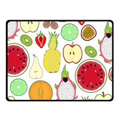 Mango Fruit Pieces Watermelon Dragon Passion Fruit Apple Strawberry Pineapple Melon Fleece Blanket (small) by Mariart