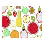 Mango Fruit Pieces Watermelon Dragon Passion Fruit Apple Strawberry Pineapple Melon Double Sided Flano Blanket (Large)  80 x60  Blanket Front