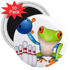 Tree Frog Bowler 3  Magnets (10 Pack)  by crcustomgifts