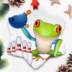 Tree Frog Bowler Snowflake Ornament (two Sides) by crcustomgifts