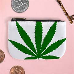 Marijuana Weed Drugs Neon Cannabis Green Leaf Sign Mini Coin Purses by Mariart