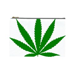 Marijuana Weed Drugs Neon Cannabis Green Leaf Sign Cosmetic Bag (large)  by Mariart