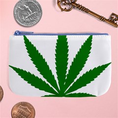 Marijuana Weed Drugs Neon Cannabis Green Leaf Sign Large Coin Purse by Mariart