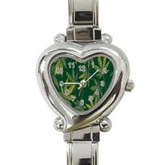 Marijuana Cannabis Rainbow Love Green Yellow Leaf Heart Italian Charm Watch by Mariart