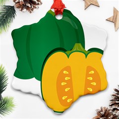 Pumpkin Peppers Green Yellow Ornament (snowflake) by Mariart