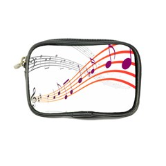 Musical Net Purpel Orange Note Coin Purse by Mariart