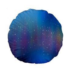 Rain Star Planet Galaxy Blue Sky Purple Blue Standard 15  Premium Flano Round Cushions by Mariart