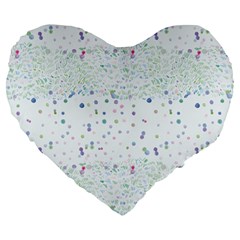 Spot Polka Dots Blue Pink Sexy Large 19  Premium Flano Heart Shape Cushions by Mariart