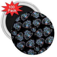 Pattern Halloween Zombies Brains 3  Magnets (100 Pack) by iCreate