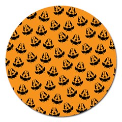 Halloween Jackolantern Pumpkins Icreate Magnet 5  (round) by iCreate