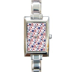 Peace Love America Icreate Rectangle Italian Charm Watch by iCreate