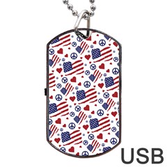 Peace Love America Icreate Dog Tag Usb Flash (one Side) by iCreate