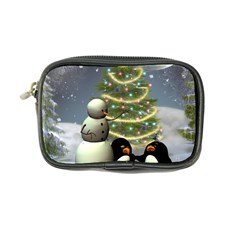 Funny Snowman With Penguin And Christmas Tree Coin Purse by FantasyWorld7