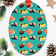 Sushi Pattern Oval Ornament (two Sides) by Valentinaart