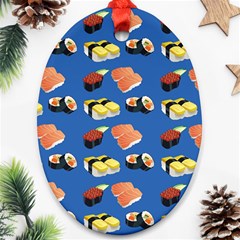 Sushi Pattern Oval Ornament (two Sides) by Valentinaart