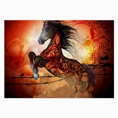 Awesome Creepy Running Horse With Skulls Large Glasses Cloth by FantasyWorld7