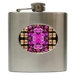 Flowers And Gold In Fauna Decorative Style Hip Flask (6 Oz) by pepitasart