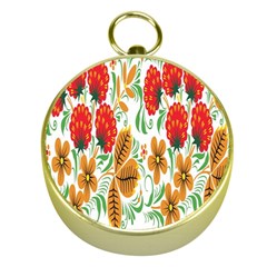 Flower Floral Red Yellow Leaf Green Sexy Summer Gold Compasses by Mariart