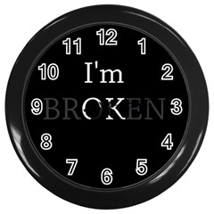 I Am Ok - Broken Wall Clocks (black) by Valentinaart