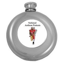 National Anthem Protest Round Hip Flask (5 Oz) by Valentinaart