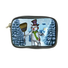 Funny Grimly Snowman In A Winter Landscape Coin Purse by FantasyWorld7