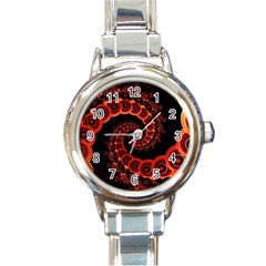 Chinese Lantern Festival For A Red Fractal Octopus Round Italian Charm Watch by jayaprime