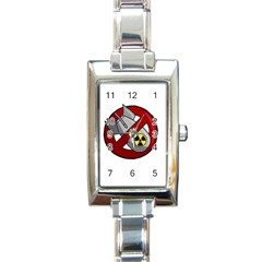 No Nuclear Weapons Rectangle Italian Charm Watch by Valentinaart