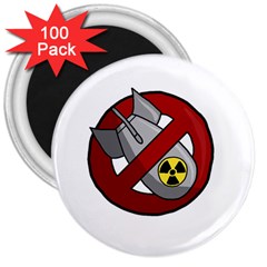 No Nuclear Weapons 3  Magnets (100 Pack) by Valentinaart