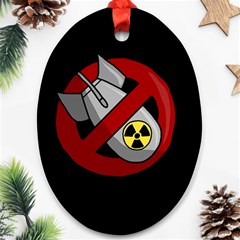 No Nuclear Weapons Ornament (oval) by Valentinaart