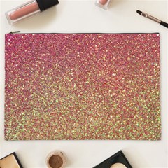 Rose Gold Sparkly Glitter Texture Pattern Cosmetic Bag (xxl)  by paulaoliveiradesign