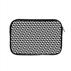 Black And White Waves Illusion Pattern Apple Macbook Pro 15  Zipper Case by paulaoliveiradesign