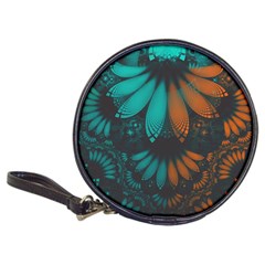 Beautiful Teal And Orange Paisley Fractal Feathers Classic 20-cd Wallets by jayaprime