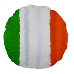 Flag Ireland, Banner Watercolor Painting Art Large 18  Premium Flano Round Cushions by picsaspassion