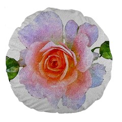 Pink Rose Flower, Floral Oil Painting Art Large 18  Premium Flano Round Cushions by picsaspassion