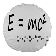 E=mc2 Formula Physics Relativity Large 18  Premium Round Cushions by picsaspassion