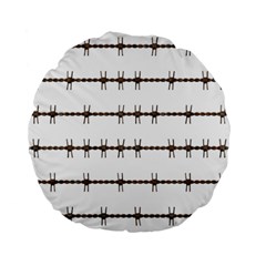 Barbed Wire Brown Standard 15  Premium Flano Round Cushions by Mariart