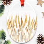 Wheat Plants Oval Ornament (Two Sides) Back