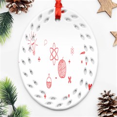 Formulas Laboratories Formulas Mathematics Chemistry Oval Filigree Ornament (two Sides) by Mariart