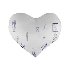 Formulas Laboratories Formulas Mathematics Chemistry Blue Standard 16  Premium Heart Shape Cushions by Mariart