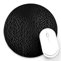 Gray Plaid Black Round Mousepads by Mariart