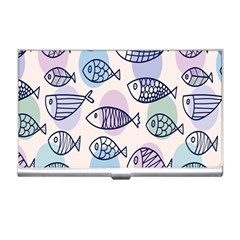 Love Fish Seaworld Swim Blue White Sea Water Cartoons Rainbow Polka Dots Business Card Holders by Mariart