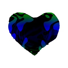 Spectrum Sputnik Space Blue Green Standard 16  Premium Flano Heart Shape Cushions by Mariart