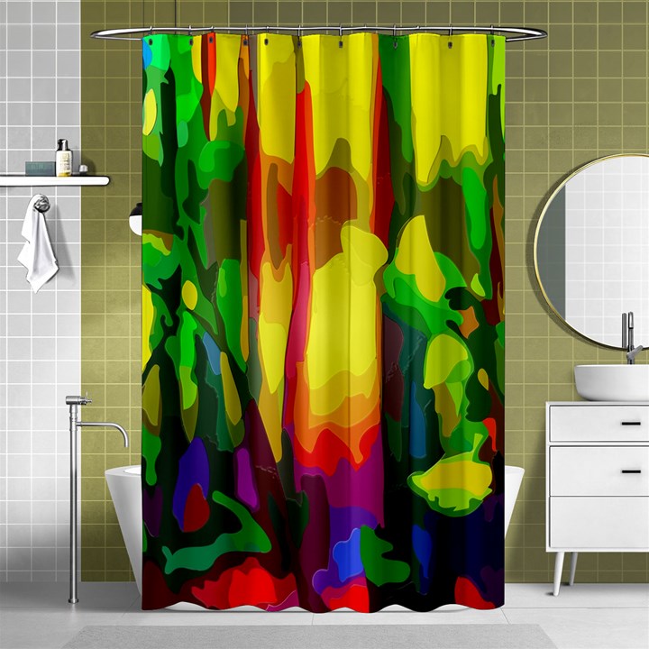 Abstract Vibrant Colour Botany Shower Curtain 48  x 72  (Small) 