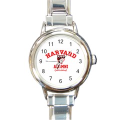 Harvard Alumni Just Kidding Round Italian Charm Watch by Celenk