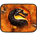 Dragon And Fire Fleece Blanket (Mini) 35 x27  Blanket