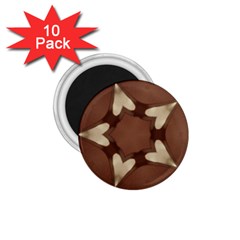 Chocolate Brown Kaleidoscope Design Star 1 75  Magnets (10 Pack)  by yoursparklingshop