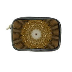 Elegant Festive Golden Brown Kaleidoscope Flower Design Coin Purse by yoursparklingshop