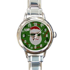 Ugly Christmas Sweater Round Italian Charm Watch by Valentinaart